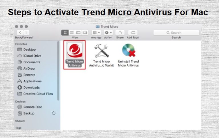 Steps to activate Trend Micro Antivirus